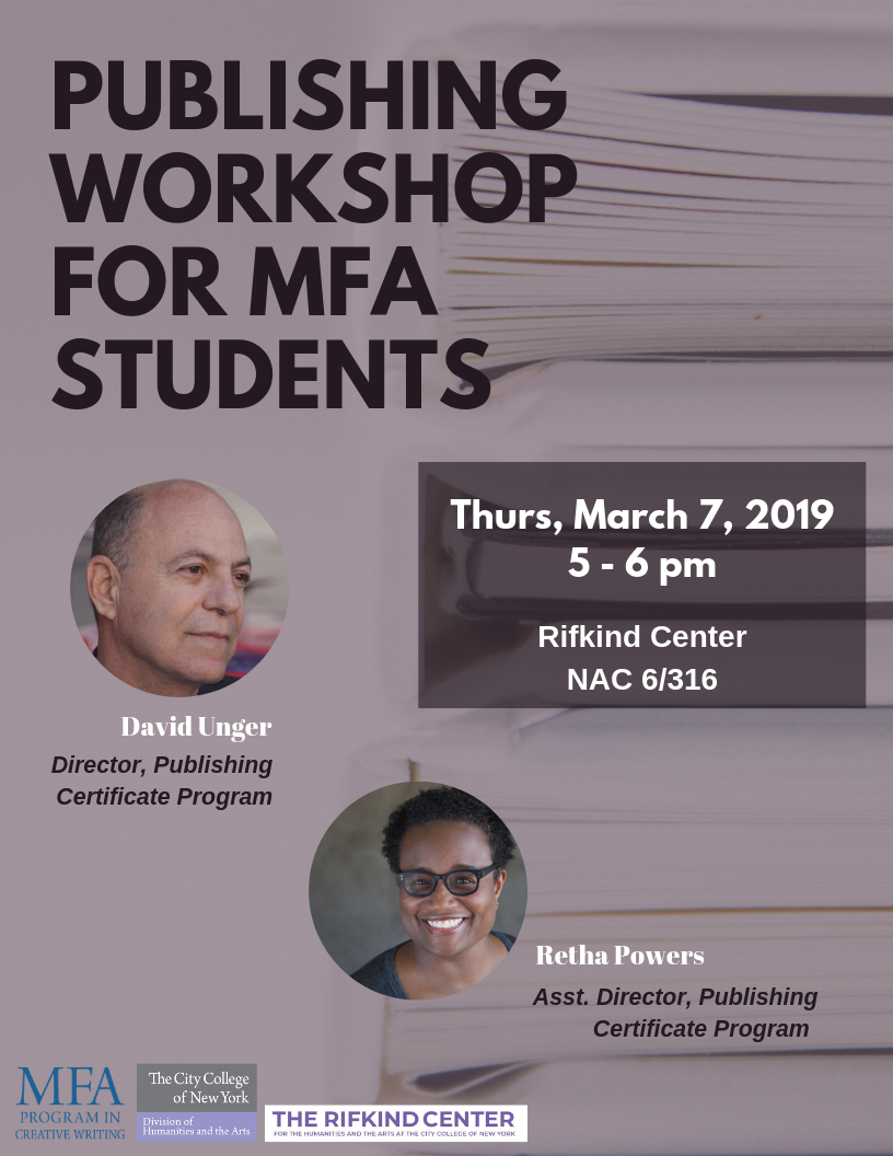 Poster for Publishing Workshop for MFA Students